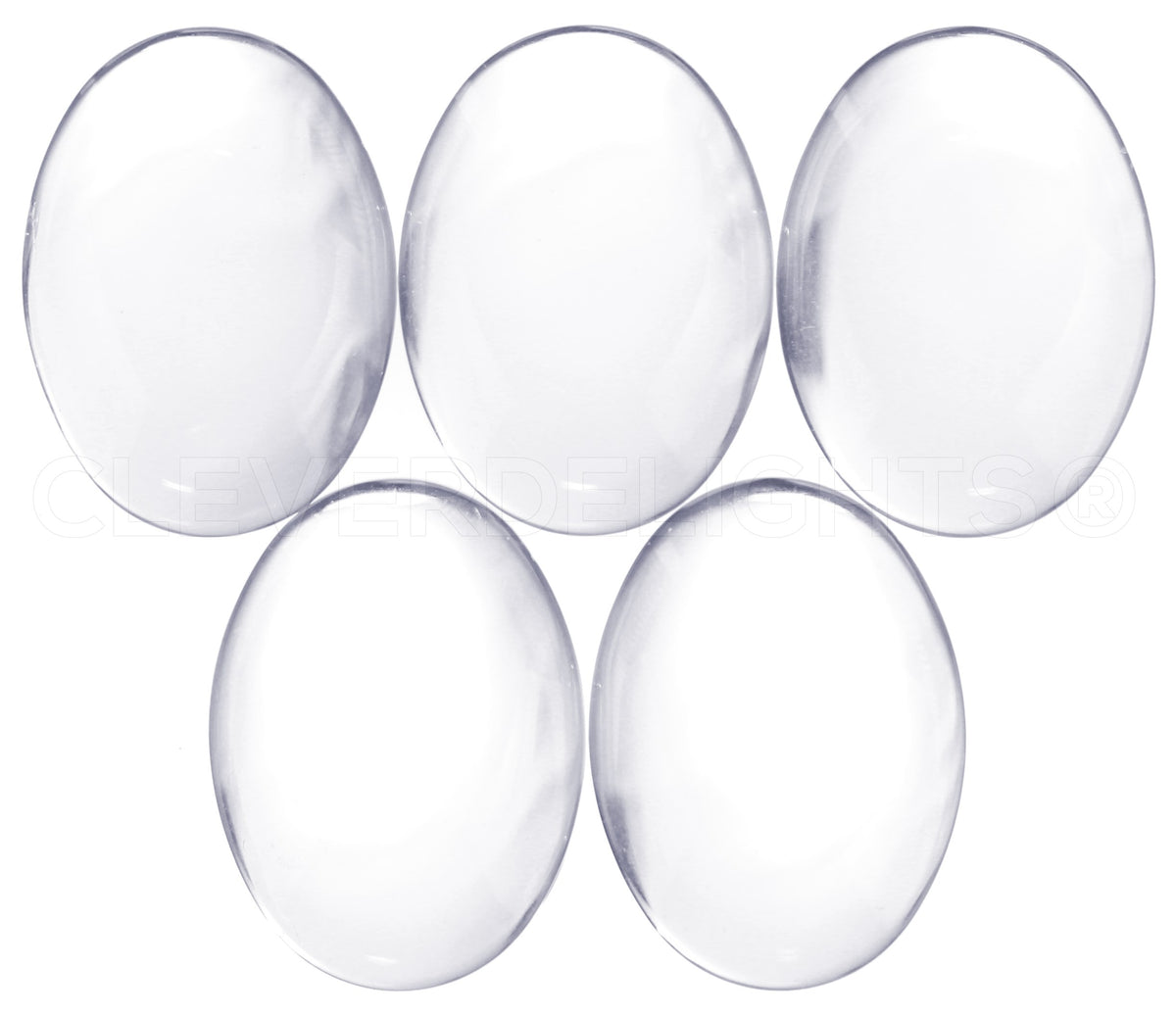 CleverDelights 35mm (1 3/8 inch) Round Glass Cabochons - 25 Pack, Adult Unisex, Size: 35 mm, Clear