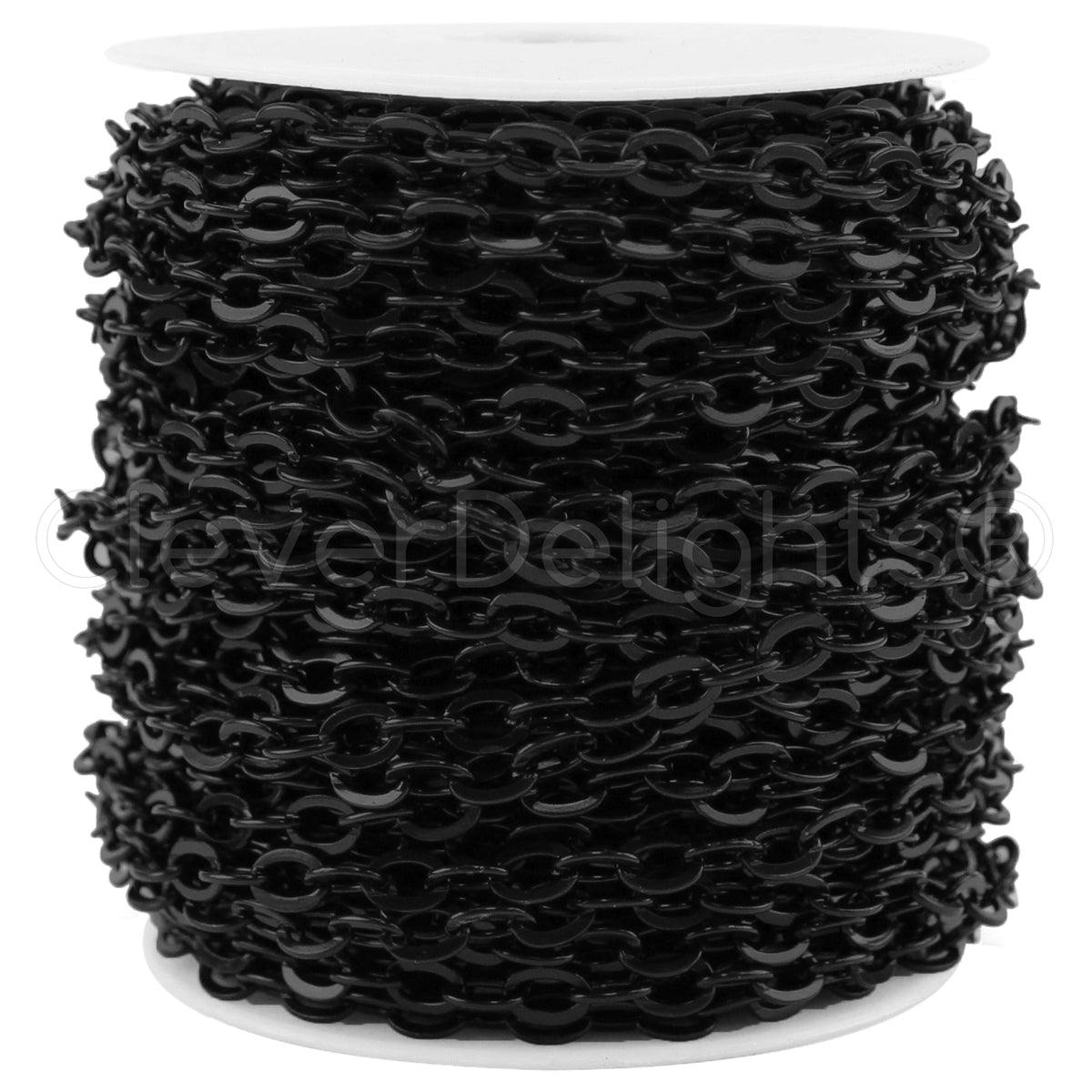 CleverDelights Plastic Spools - 3 x 2 3/4 - Black - 100 Pack 