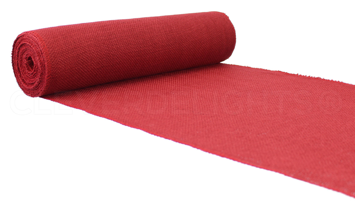 6 Red Burlap Roll - 10 Yards - Finished Edge - Jute Burlap Fabric 6 Inch