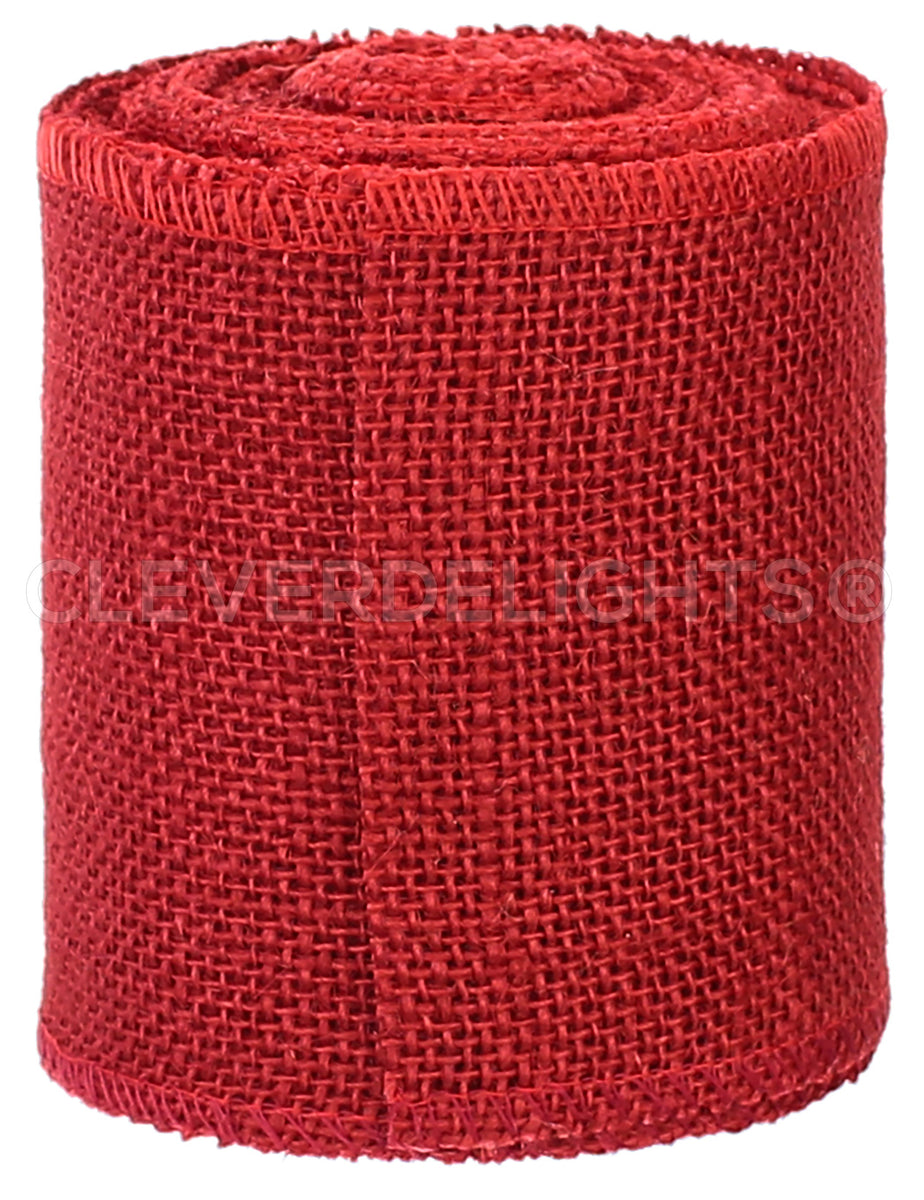4 inch Red Burlap Ribbon with White Lace Edges - 5 Yards – Perpetual Ribbons