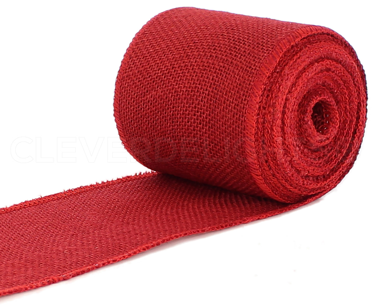 Clifton Faux Jute Red Border - 5 x 8 - Rubber Backing-133987