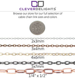 Cable Chain - 4x6mm Link - Antique Copper Color