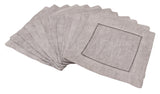 6" Hemstitch Cocktail Napkins - 100% Linen - Gray Stone