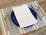 20" Heavyweight Hemstitch Dinner Napkins - 70% Cotton / 30% Linen Blend - White