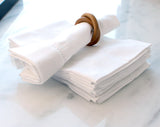 20" Heavyweight Hemstitch Dinner Napkins - 70% Cotton / 30% Linen Blend - White