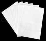 20" Heavyweight Hemstitch Dinner Napkins - 70% Cotton / 30% Linen Blend - White