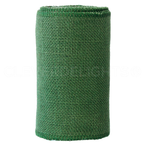  CleverDelights 9 Green Burlap Roll - Finished Edges