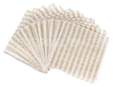 6" Natural/Ivory Stripe Burlap Squares - Finished Edge