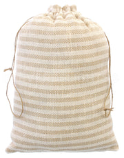 Natural/Ivory Stripe Burlap Bags - 10" x 14"