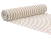 12" Natural/Ivory Stripe Burlap Roll - 5 Yards