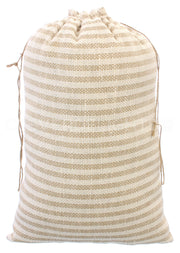 Natural/Ivory Stripe Burlap Bags - 12" x 18"