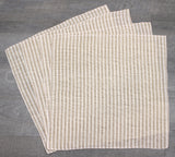 20" Natural/Ivory Stripe Burlap Squares - Finished Edge