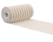 6" Natural/Ivory Stripe Burlap Roll - 10 Yards