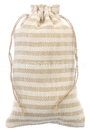 Natural/Ivory Stripe Burlap Bags - 6" x 10"