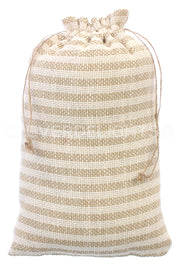 Natural/Ivory Stripe Burlap Bags - 8" x 12"