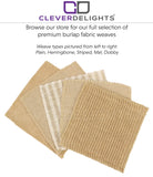 6" Natural/Ivory Stripe Burlap Squares - Finished Edge