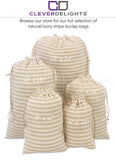 Natural/Ivory Stripe Burlap Bags - 18" x 24"