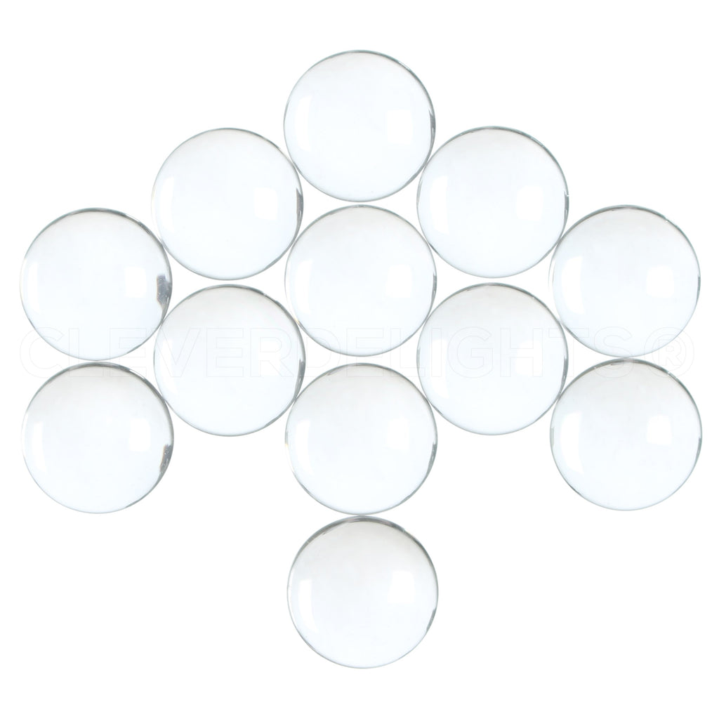 CleverDelights 14mm (9/16) Round Glass Cabochons - 100 Pack